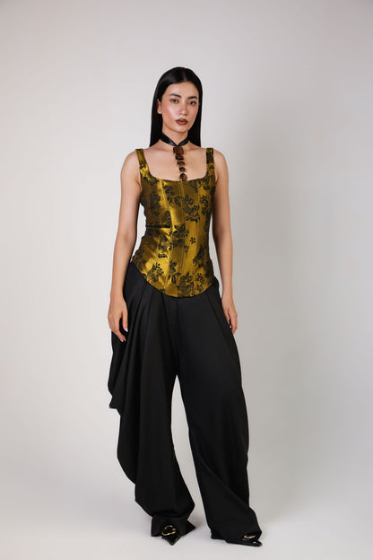 Black Draped Pants