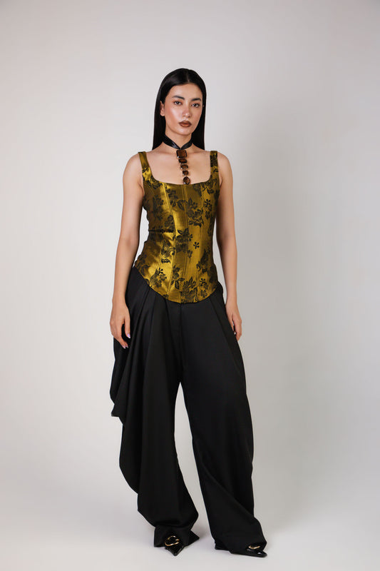 Black Draped Pants
