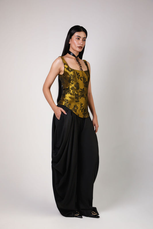 Black Draped Pants