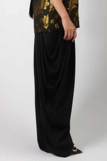 Black Draped Pants