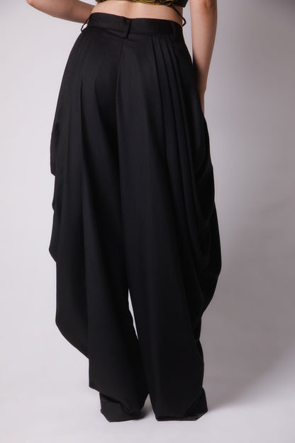 Black Draped Pants