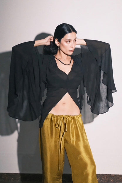 Black Chiffon Top
