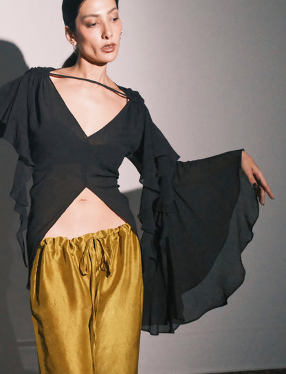 Black Chiffon Top