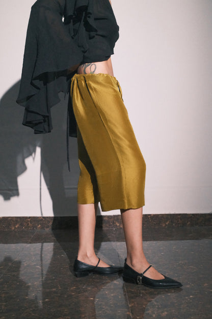 Silk Cropped Pants