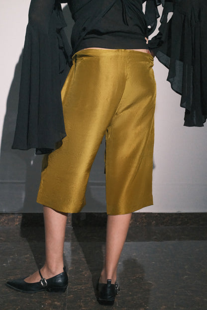 Silk Cropped Pants