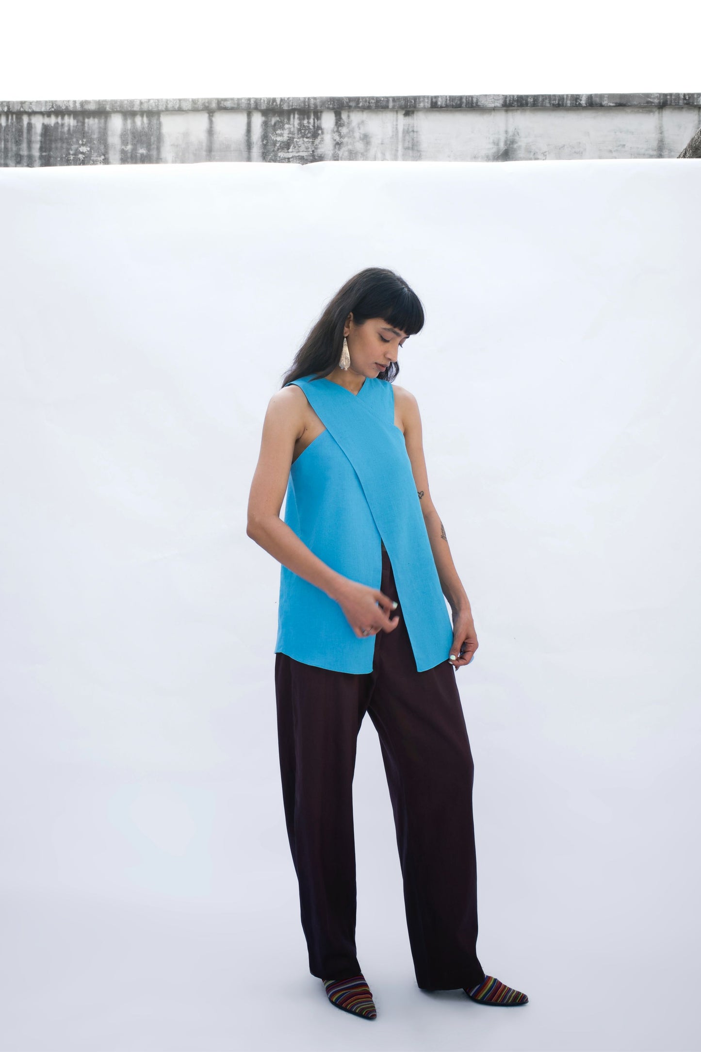Brown Pleated Pants