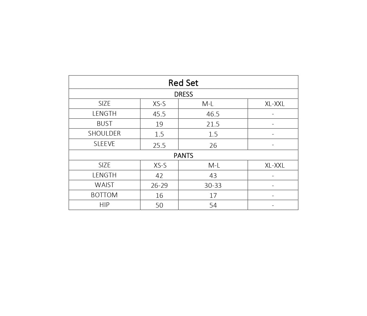 Size Chart