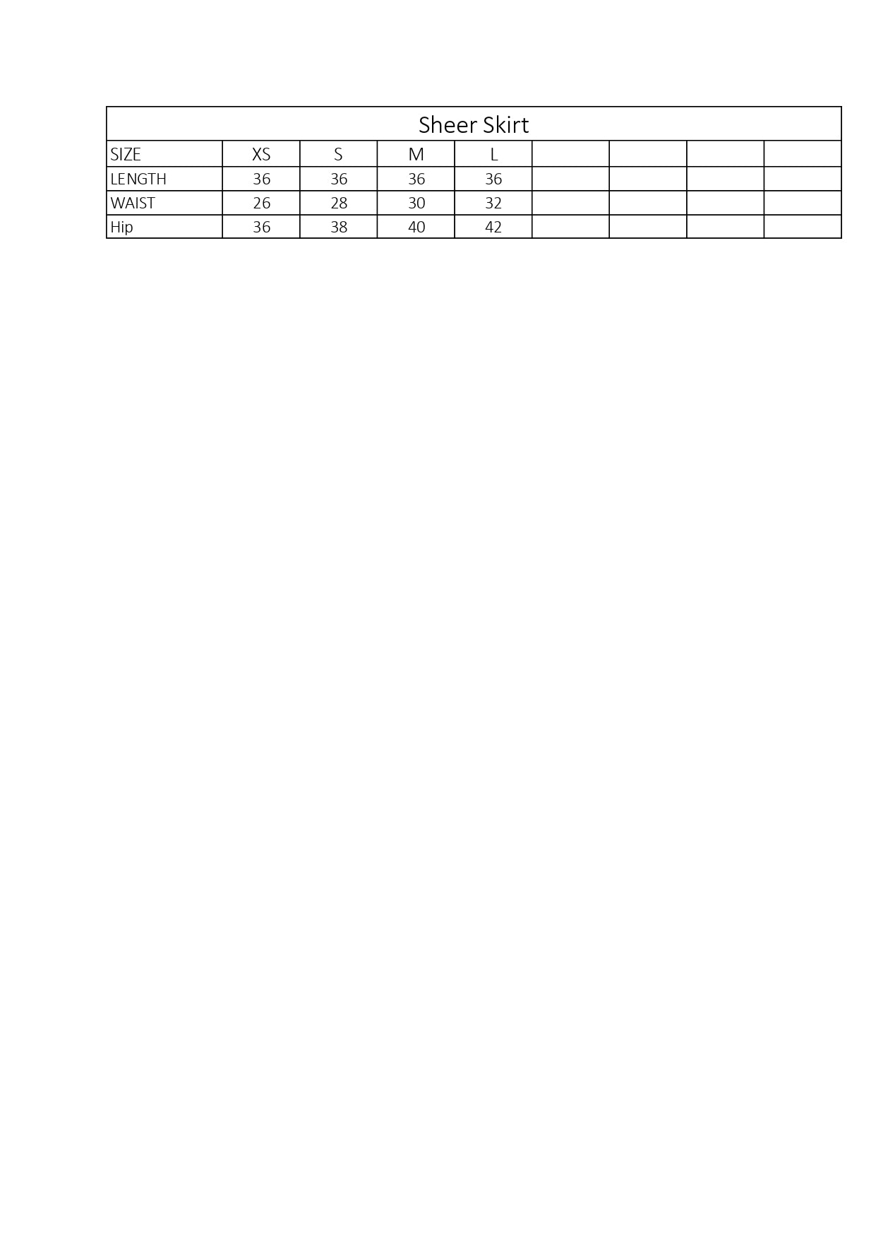 Size Chart