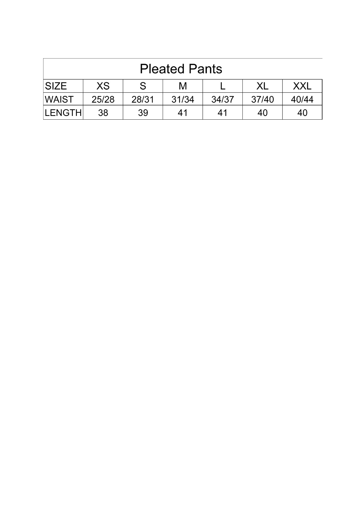 Size Chart